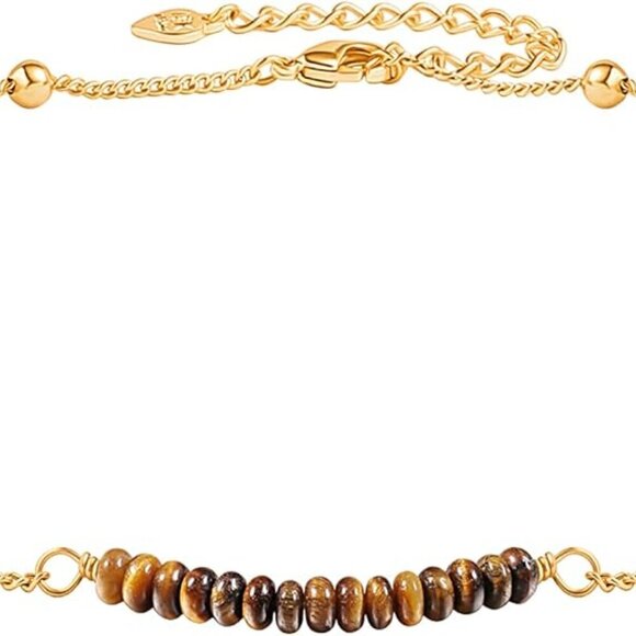 18K Gold Satellite Beaded Curb Ball Chain Choker Turquoise Garnet Beads Bar Neck - Picture 1 of 7